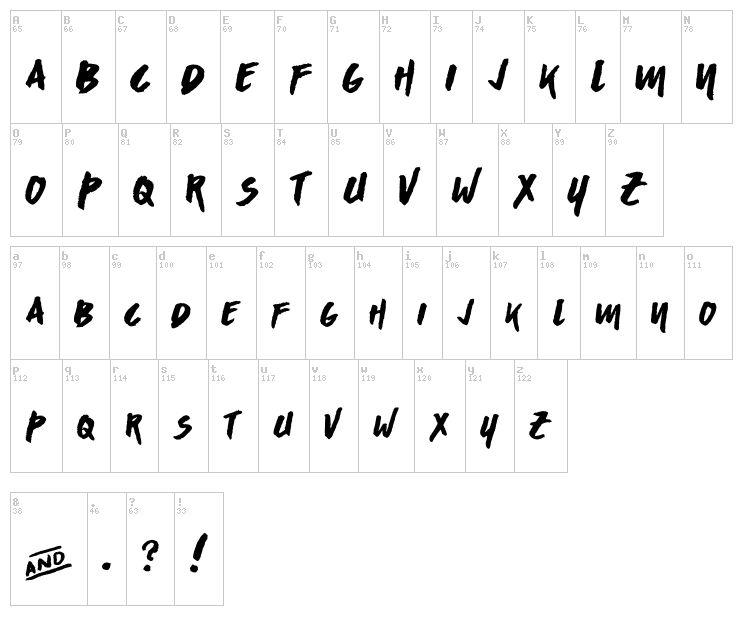 Asphalts font map